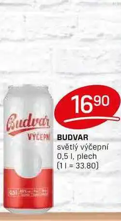 Flop BUDVAR světlý výčepní 0,5 1, plech nabídka