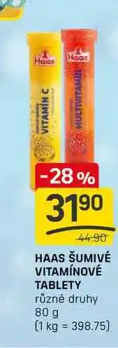 Flop HAAS ŠUMIVÉ VITAMÍNOVÉ TABLETY různé druhy 80 g nabídka