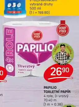 Flop PAPILIO TOALETNÍ PAPÍR 4 role, 3-vrstvý nabídka