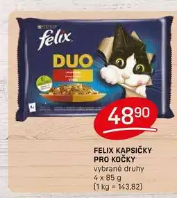 Flop FELIX KAPSIČKY PRO KOČKY vybrané druhy 4 x 85 g nabídka