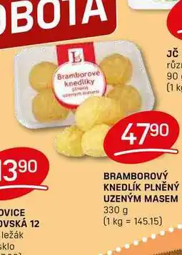 Flop BRAMBOROVÝ KNEDLÍK PLNĚNÝ UZENÝM MASEM 330 g nabídka