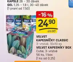 Flop VELVET KAPESNÍKY BOX Cube, 3-vrstvé 56 ks, 1 box nabídka