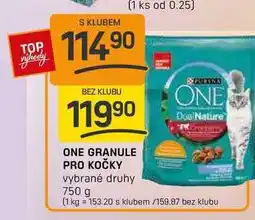 Flop ONE GRANULE PRO KOČKY vybrané druhy 750 g nabídka