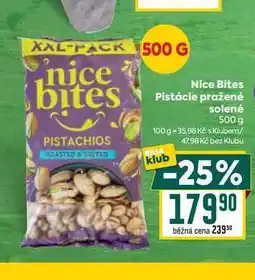 Billa Nice Bites Pistácie pražené solené 500 g nabídka