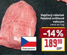 Billa Vepřový váleček falešná svíčková vakuum cena za 1 kg nabídka
