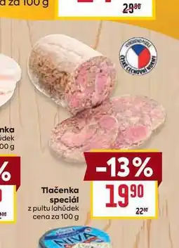 Billa Tlačenka speciál z pultu lahůdek cena za 100g nabídka