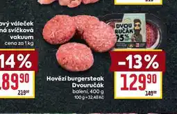 Billa Hovězí burgersteak Dvouručák balení, 400 g nabídka