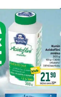 Billa Kunín Acidofilni mléko 300 g nabídka