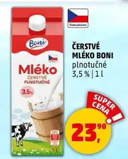 Penny Market ČERSTVÉ MLÉKO BONI plnotučné 3,5%, 1 l nabídka