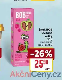 Billa Šnek BOB Ovocné rolky 30 g nabídka