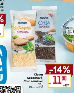 Billa Clever Sezamová, Chia semínka 70 g nabídka