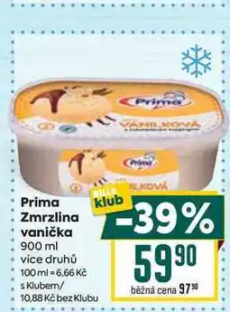 Billa Prima Zmrzlina vanička 900 ml nabídka