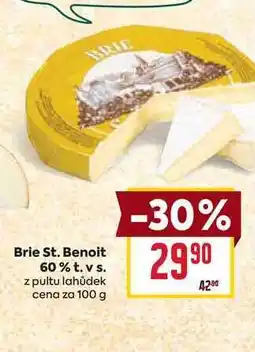 Billa Brie St. Benoit 60% t. v s. z pultu lahůdek cena za 100g nabídka