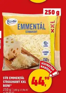 Penny Market SÝR EMMENTÁL STROUHANÝ XXL BONI, 250 g nabídka