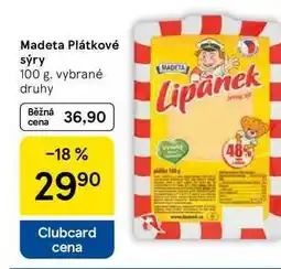 Tesco Madeta Plátkové sýry, 100 g nabídka