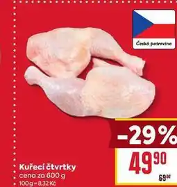 Billa Kuřecí čtvrtky cena za 600 g nabídka