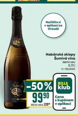 Billa Habánské sklepy Šumivá vína demi sec 0,75l nabídka