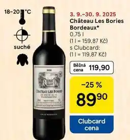 Tesco Château Les Bories Bordeaux, 0.75 l nabídka