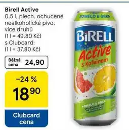 Tesco Birell Active, 0.5 l, plech, ochucené nealkoholické pivo nabídka