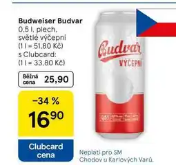 Tesco Budweiser Budvar výčepní, 0,5 l, plech nabídka