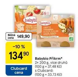 Tesco Babybio Příkrm, 2x 200 g, více druhů nabídka
