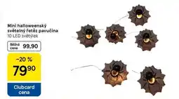 Tesco Mini halloweenský světelný řetěz pavučina, 10 LED světýlek nabídka