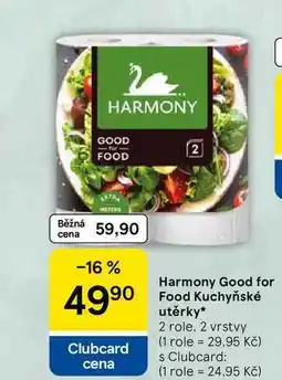 Tesco Harmony Good for Food Kuchyňské utěrky, 2 role. 2 vrstvy nabídka
