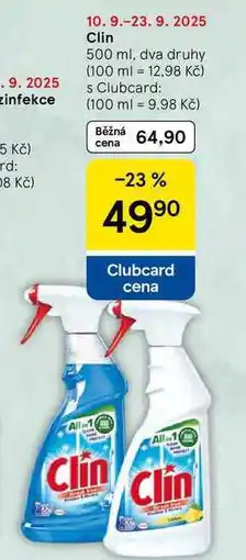 Tesco Clin, 500 ml. dva druhy nabídka