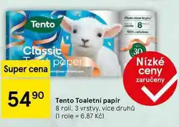 Tesco Tento Toaletní papír, 8 rolí. 3 vrstvy, více druhů nabídka