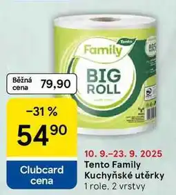 Tesco Tento Family Kuchyňské utěrky, 1 role. 2 vrstvy nabídka