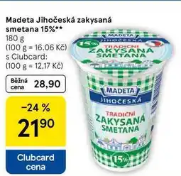 Tesco Madeta Jihočeská zakysaná smetana 15%, 180 g nabídka