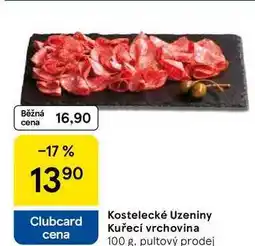 Tesco Kostelecké Uzeniny Kuřecí vrchovina, 100 g nabídka