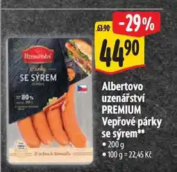 Albert Albertovo uzenářství PREMIUM Vepřové párky se sýrem 200 g nabídka