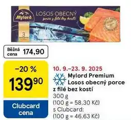 Tesco Mylord Premium Losos obecný porce z filé bez kostí, 300 g nabídka