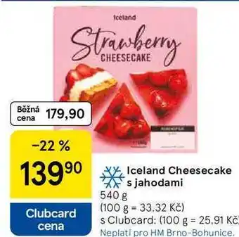 Tesco Iceland Cheesecake s jahodami, 540 g nabídka