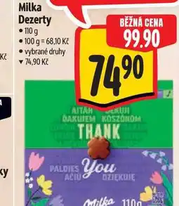Albert Milka Dezerty 110 g nabídka