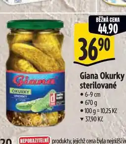 Albert Giana Okurky sterilované 6-9 cm 670 g nabídka