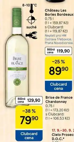 Tesco Brise de France Chardonnay, 0,75 l nabídka