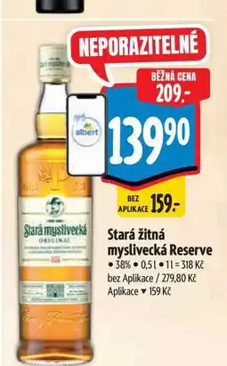 Albert Stará žitná myslivecká Reserve 38% 0,5 l nabídka
