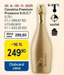 Tesco Cavatina Premium Prosecco D.O.C., 0,75 l nabídka