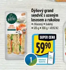 Albert Dýňový grand sendvič s uzeným lososem a rukolou 120 g nabídka