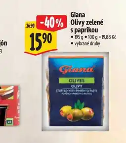 Albert Giana Olivy zelené s paprikou 195 g nabídka