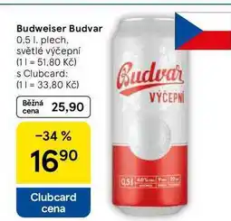 Tesco Budweiser Budvar světlé výčepní pivo, 0,5 l nabídka