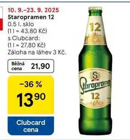 Tesco Staropramen 12, 0,5 l, sklo nabídka