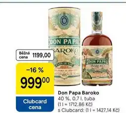 Tesco Don Papa Baroko 40 % tuba, 0.7 l nabídka