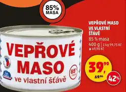 Penny Market Vepřové maso ve vlastní šťávě nabídka