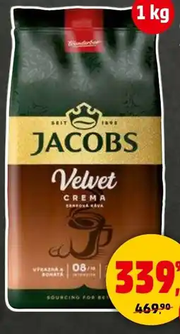 Penny Market Káva velvet crema jacobs zrnková nabídka