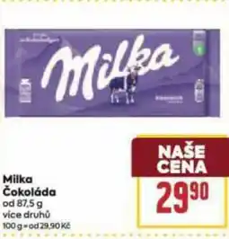 Billa Milka Čokoláda nabídka