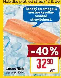 Billa Losos filet cena za 100 g nabídka