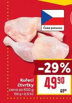 Billa Kuřecí čtvrtky cena za 600 g nabídka